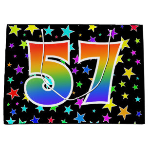 Bolsa De Regalo Grande Estrellas coloridas + Acontecimiento "57" del patr