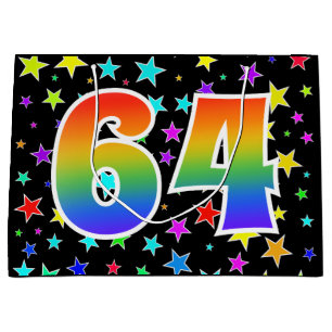 Bolsa De Regalo Grande Estrellas coloridas + Acontecimiento "64" del patr