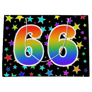 Bolsa De Regalo Grande Estrellas coloridas + Acontecimiento "66" del patr