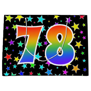 Bolsa De Regalo Grande Estrellas coloridas + Acontecimiento "78" del patr