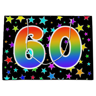 Bolsa De Regalo Grande Estrellas coloridas + Modelo "60" del arco iris