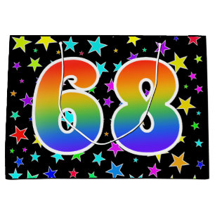 Bolsa De Regalo Grande Estrellas coloridas + Modelo "68" del arco iris