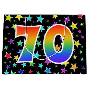Bolsa De Regalo Grande Estrellas coloridas + Modelo "70" del arco iris