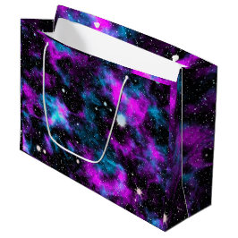 Bolsa De Regalo Grande Estrellas espaciales cósmicas de la galaxia púrpur