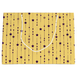 Bolsa De Regalo Grande Estrellas Moradas Amarillo Arte Pop Fiesta