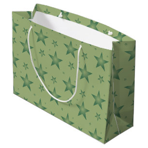 Bolsa De Regalo Grande Estrellas olivares elegantes y elegantes en verde 