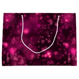 Bolsa De Regalo Grande Estrellas Purpurinas de Bokeh Rosa