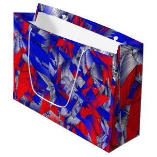 Bolsa De Regalo Grande Estrellas Rojas Blancas y Azules