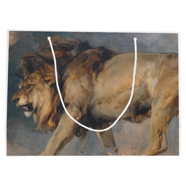 Bolsa De Regalo Grande Estudio de un león (por Edwin Henry Landseer) (Reverso)