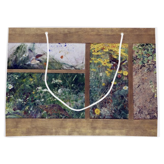 Bolsa De Regalo Grande Estudios de aves, Bruno Liljefors (Anverso)