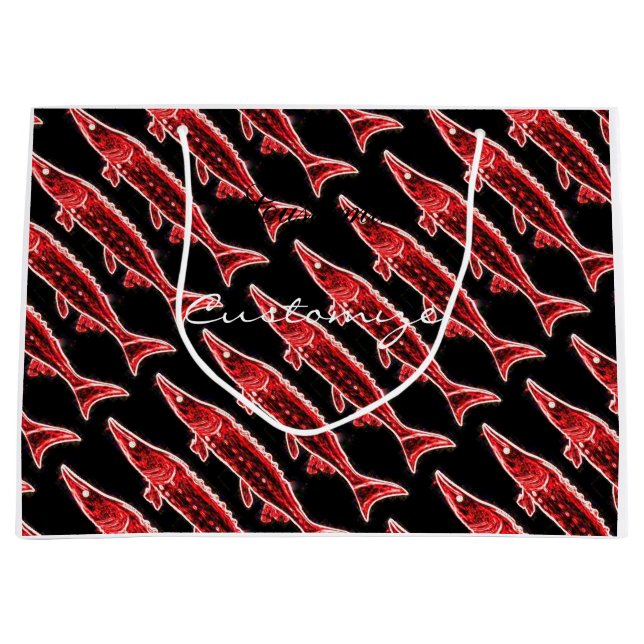 Bolsa De Regalo Grande esturgeos de natación personalizados (Anverso)