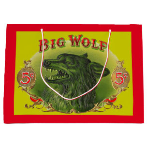 Bolsa De Regalo Grande Etiqueta de puros de lobo grande