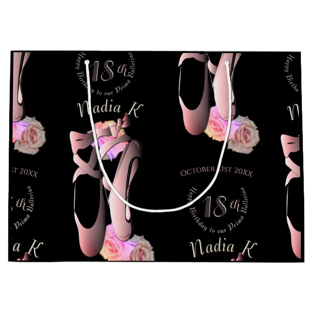 Bolsa De Regalo Grande Evento Personalizado Ballerina Toe Shoes (Anverso)
