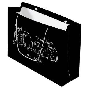 Bolsa De Regalo Grande Ew, People Funny Meowy Cat Aovers