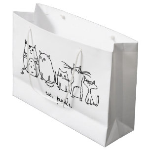 Bolsa De Regalo Grande Ew, People Funny Meowy Cat Aovers