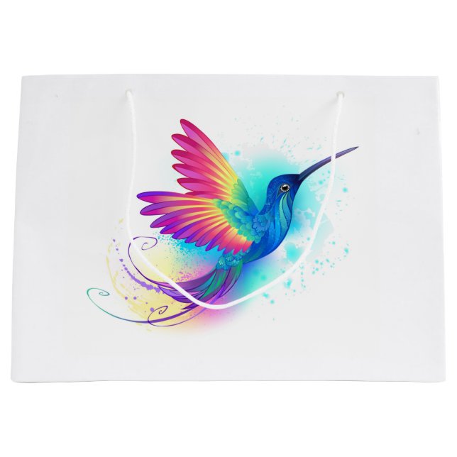 Bolsa De Regalo Grande Exotic Rainbow Hummingbird (Anverso)