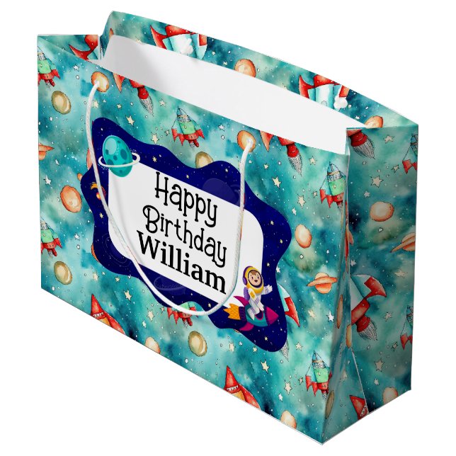 Bolsa De Regalo Grande Explorador de espacios para niños (Angulo reverso)