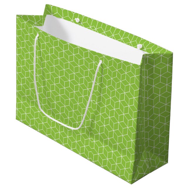 Bolsa De Regalo Grande Explore Modern Optical Illusions with Cube Pattern (Angulo Anverso)