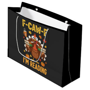 Bolsa De Regalo Grande F-Caw-F Estoy leyendo libros turcos Acción de Grac
