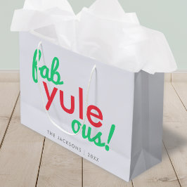 Bolsa De Regalo Grande Fab Yule Ous | Fabulosos Navidades Elegante Fun Fa
