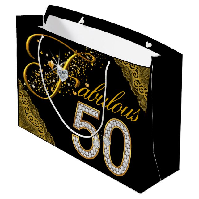 Bolsa De Regalo Grande Fabulosas mujeres 50 cumpleaños (Angulo reverso)