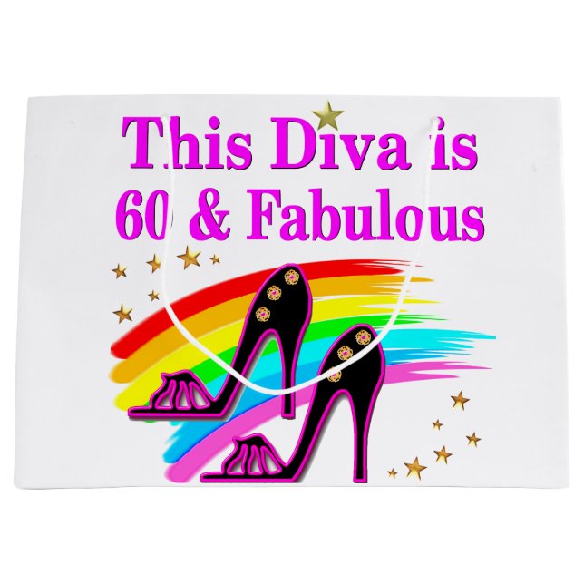 BOLSA DE REGALO GRANDE FABULOUS 60 YR SHOW QUEEN (Anverso)