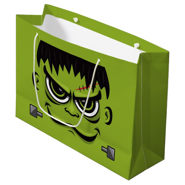 Bolsa De Regalo Grande Face Frankenstein Halloween (Angulo Anverso)