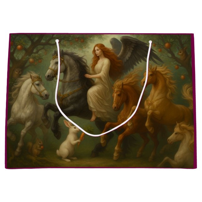 Bolsa De Regalo Grande Fairytale Horses and Angel Gift Bag (Anverso)