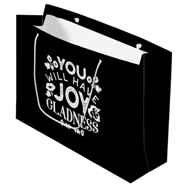 Bolsa De Regalo Grande Faith and Happiness – Joy and Gladness Quotes (Angulo Anverso)