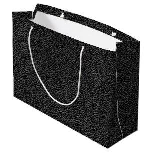Bolsa De Regalo Grande Falso cuero negro