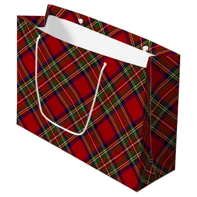 Bolsa De Regalo Grande Familia Real Stewart Clan Tartan Plaid Pattern Wra (Angulo Anverso)
