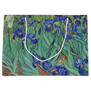 Bolsa De Regalo Grande Famoso cuadro de lirios azules al óleo de Van Gogh