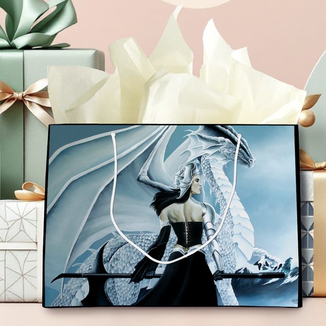 Bolsa De Regalo Grande Fantasía de Dragón Blanco Reina de Invierno (Subido por el creador)