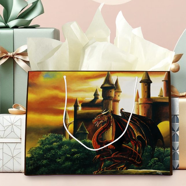 Bolsa De Regalo Grande Fantasía del Castillo del Dragón Rojo (Subido por el creador)