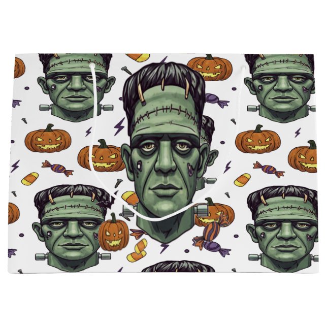 Bolsa De Regalo Grande Fantasma arte Frankenstein Monster Halloween (Anverso)