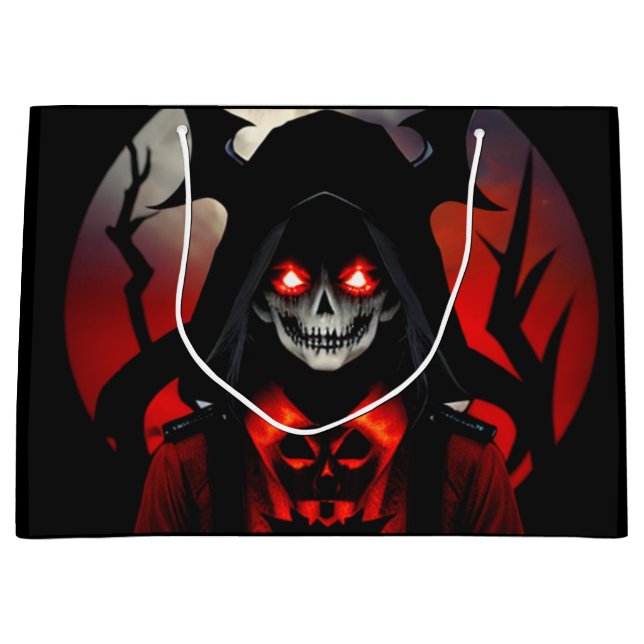 Bolsa De Regalo Grande fantasma de la calavera temible Halloween (Anverso)