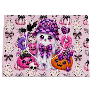 Bolsa De Regalo Grande Fantasma rosa de Halloween