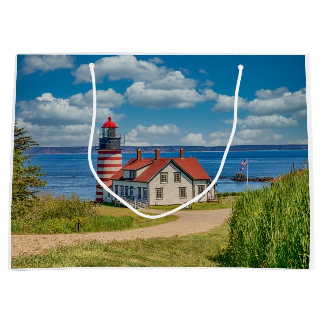 Bolsa De Regalo Grande Faro West Quoddy Head, Lubec, Maine (Anverso)