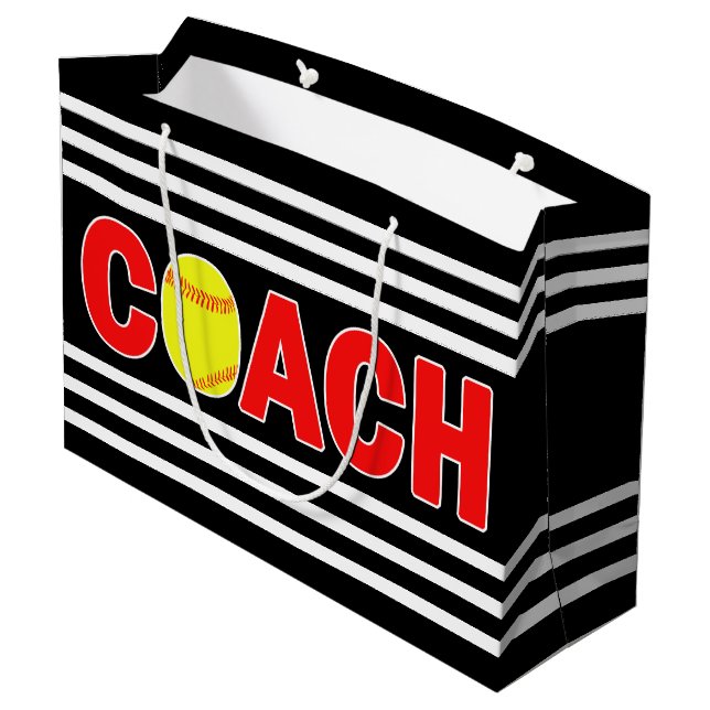 Bolsa De Regalo Grande Fastpitch Softball Coach Personalizado Team Sports (Angulo reverso)