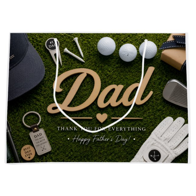 Bolsa De Regalo Grande Father's Day for Golf Dad (Anverso)
