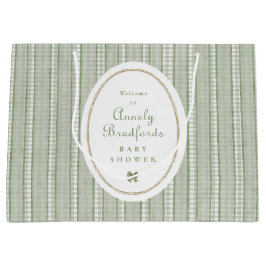 Bolsa De Regalo Grande Favor de Bienvenida de lazo de cuadros verde salvi