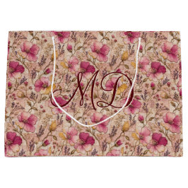 Bolsa De Regalo Grande Favor de fiesta romántico floral Cottagecore rosa