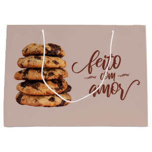 Bolsa De Regalo Grande Feito com amor, galletas hechas con amor