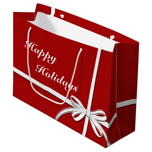 Bolsa De Regalo Grande Felices Fiestas (Angulo Anverso)