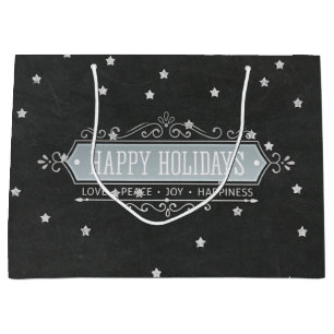 Bolsa De Regalo Grande Felices fiestas Amar la paz Alegría felicidad Rega