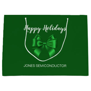 Bolsa De Regalo Grande Felices Fiestas Elegante Verde