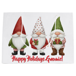 Bolsa De Regalo Grande Felices Fiestas Gnomie
