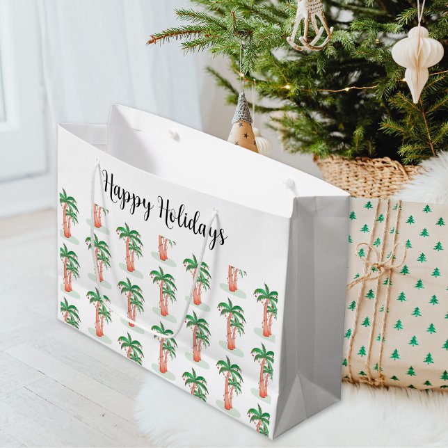 Bolsa De Regalo Grande Felices Fiestas Navidades de Palm Tree (Subido por el creador)