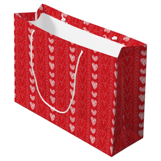 Bolsa De Regalo Grande Felices garabatos de San Valentín (Angulo Anverso)