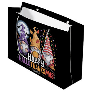 Bolsa De Regalo Grande Felices Gnomos de HalloGraciasMas Halloween Navida